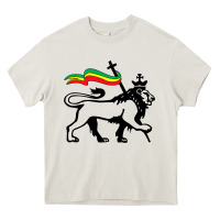 Cream Rasta Lion of Judah Rastafarian Reggae Lion and Christian Heavy Core Tee - longCreatives