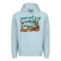 Blue Mist Happy Fall Y'all Premium Hoodie - LillyAllenDesigns