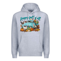 Heather Grey Happy Fall Y'all Premium Hoodie - LillyAllenDesigns