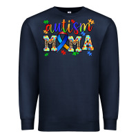 Navy autism mama Premium Sweatshirt - AdoDesignShop