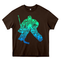 Chocolate Brown Ice Hockey Goalie Hockey Player Youth Men Kids Boys Heavy Core Tee - longCreatives