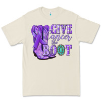 Bone Give Cancer the boot purple ribbon Premium Tee - NancyCooperArtShop