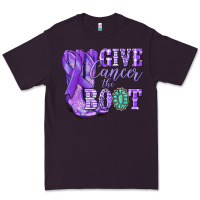 Plum Give Cancer the boot purple ribbon Premium Tee - NancyCooperArtShop