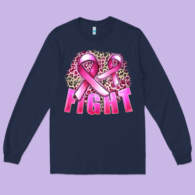 Fight Cancer Long Sleeve Tee Designed By Fadigitalartstudio