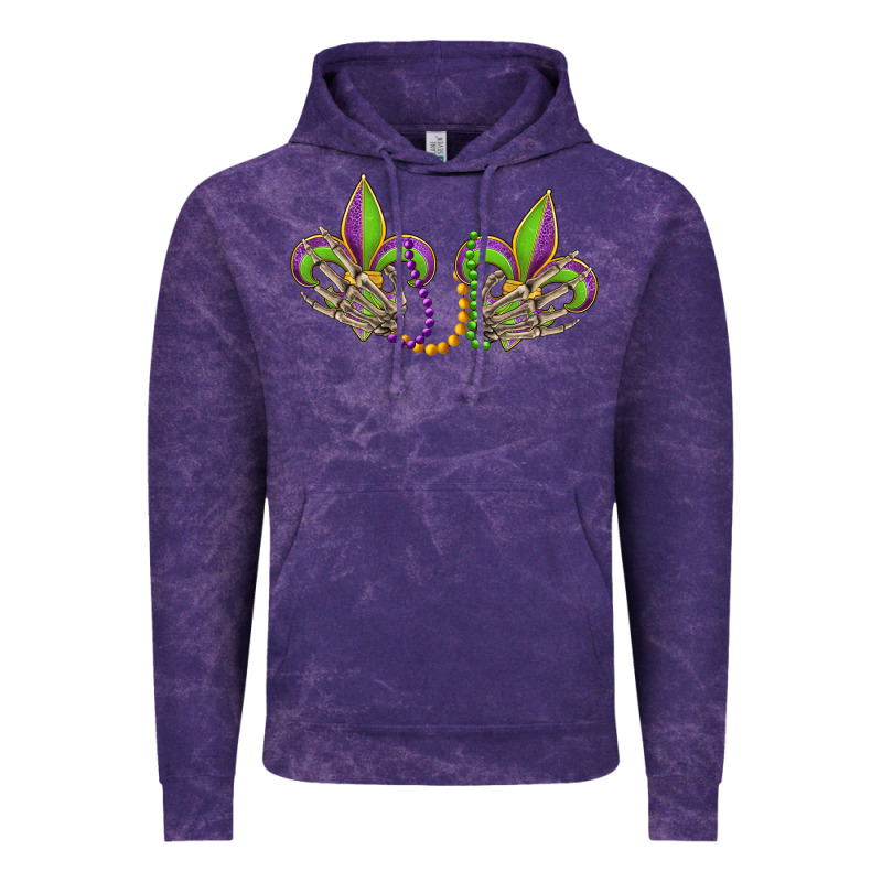 Skeleton Hands Mardi Gras Vintage Hoodie by OliviaCreatesArt | Teevron