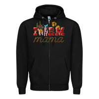 Black farm mama with pigs Zipper Hoodie - Artiststas