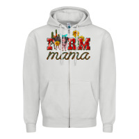 Dove Grey farm mama with pigs Zipper Hoodie - Artiststas