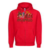 Red farm mama with pigs Zipper Hoodie - Artiststas