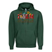 Sports Green farm mama with pigs Zipper Hoodie - Artiststas