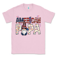Bubblegum Pink American papa with gnome 4th of july Classic Tee - HowdyJamesFarm