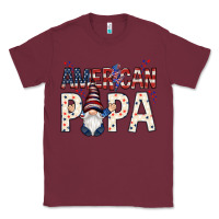 Burgundy American papa with gnome 4th of july Classic Tee - HowdyJamesFarm
