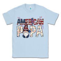 Dusty Blue American papa with gnome 4th of july Classic Tee - HowdyJamesFarm