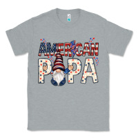 Heather Grey American papa with gnome 4th of july Classic Tee - HowdyJamesFarm