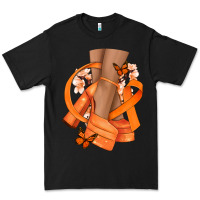 Black Kidney Cancer diva orange ribbon Premium Tee - NancyCooperArtShop