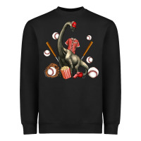 Black brachiosaurus with baseball Heavyweight Sweatshirt - Artiststas