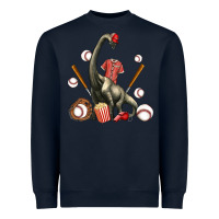 Navy brachiosaurus with baseball Heavyweight Sweatshirt - Artiststas