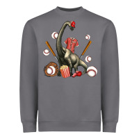 Brachiosaurus With Baseball Heavyweight Sweatshirt | Teevron