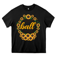 Black Happy Fall Sunflowers Heavy Core Tee - Bettercallsaul