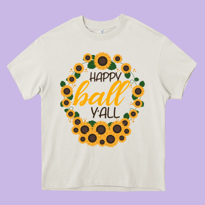 Happy Fall Sunflowers Heavy Core Tee Designed By Bettercallsaul