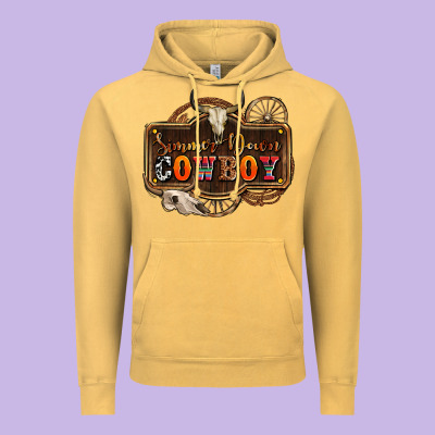Simmer Down Cowboy Olivia Vintage Hoodie Designed By Oliviacreatesart