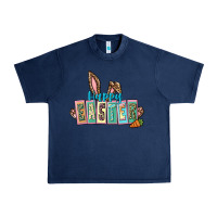 Navy Happy Easter Easter Day Urban Heavy Tee - CowGirlArtShop