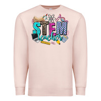 Pale Pink stem teacher Premium Sweatshirt - AdoDesignShop