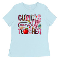 Baby Blue Cupid's Favorite Teacher Valentine's Day Ladies Tee - HowdyJamesFarm