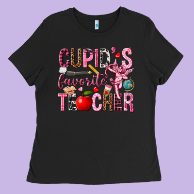 Cupid's Favorite Teacher Valentine's Day Ladies Tee Designed By Howdyjamesfarm