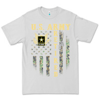 Dove Grey US ARMY Retired  Distressed American Flag Patriotic Premium Tee - longCreatives