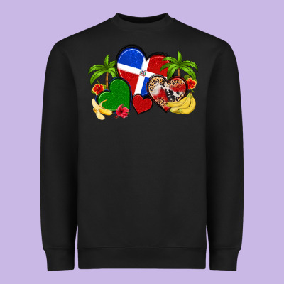 Dominican Republic Hearts Heavyweight Sweatshirt Designed By Artiststas