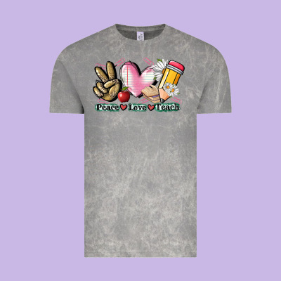 Peace Love Teach Vintage Tee Designed By Cowgirlartshop