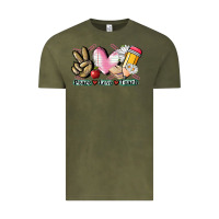 Vintage Olive Peace love teach Vintage Tee - CowGirlArtShop