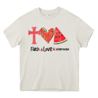 Cream Faith Love Watermelon Heavy Core Tee - Bettercallsaul