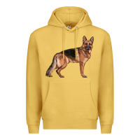 Antique Gold German Shepherd Dog Illustrations Premium Hoodie - LillyAllenDesigns