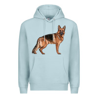 Blue Mist German Shepherd Dog Illustrations Premium Hoodie - LillyAllenDesigns