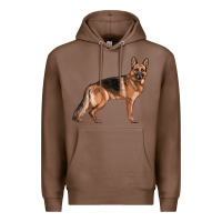Chestnut German Shepherd Dog Illustrations Premium Hoodie - LillyAllenDesigns