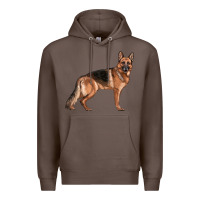 Coffee German Shepherd Dog Illustrations Premium Hoodie - LillyAllenDesigns