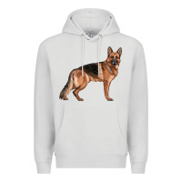 Dove Grey German Shepherd Dog Illustrations Premium Hoodie - LillyAllenDesigns