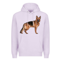 Lilac German Shepherd Dog Illustrations Premium Hoodie - LillyAllenDesigns
