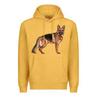 Mustard German Shepherd Dog Illustrations Premium Hoodie - LillyAllenDesigns