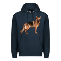 Navy German Shepherd Dog Illustrations Premium Hoodie - LillyAllenDesigns