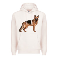 Pale Pink German Shepherd Dog Illustrations Premium Hoodie - LillyAllenDesigns