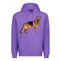 Purple German Shepherd Dog Illustrations Premium Hoodie - LillyAllenDesigns