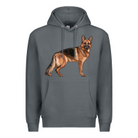 Rock German Shepherd Dog Illustrations Premium Hoodie - LillyAllenDesigns