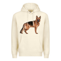 Sandshell German Shepherd Dog Illustrations Premium Hoodie - LillyAllenDesigns