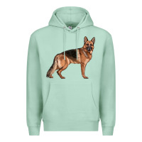 Seafoam German Shepherd Dog Illustrations Premium Hoodie - LillyAllenDesigns