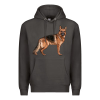 Smoke German Shepherd Dog Illustrations Premium Hoodie - LillyAllenDesigns