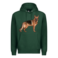 Sports Green German Shepherd Dog Illustrations Premium Hoodie - LillyAllenDesigns