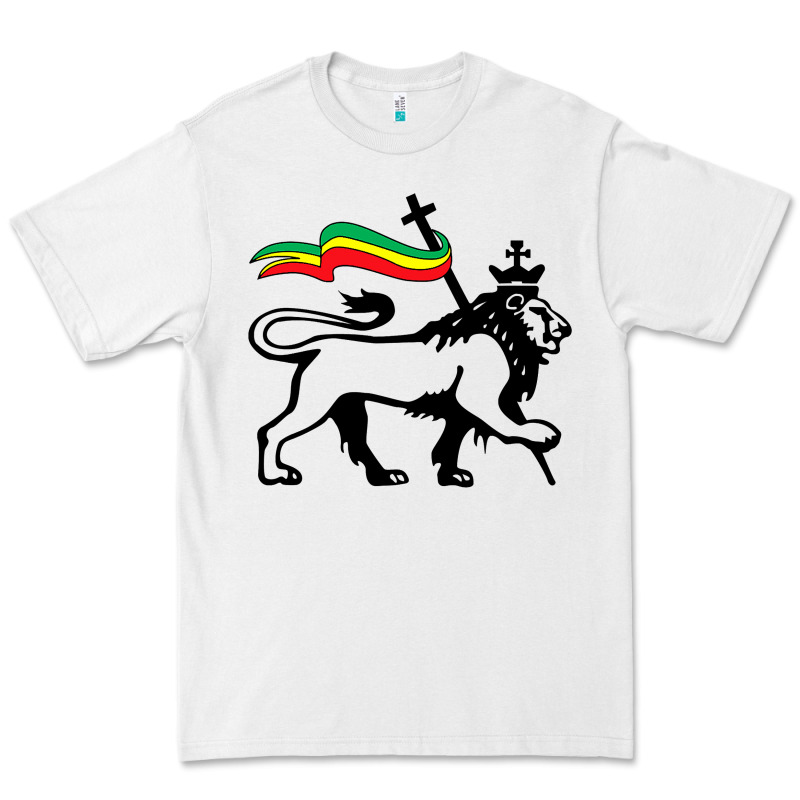 Rasta Lion Of Judah Rastafarian Reggae Lion And Christian Premium Tee by longCreatives | Teevron