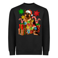 Black christmas german shepherd Heavyweight Sweatshirt - Artiststas